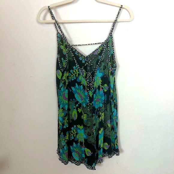 VINTAGE Lucy Love Floral Green&Black Ruffle Romper - Picture 7 of 11
